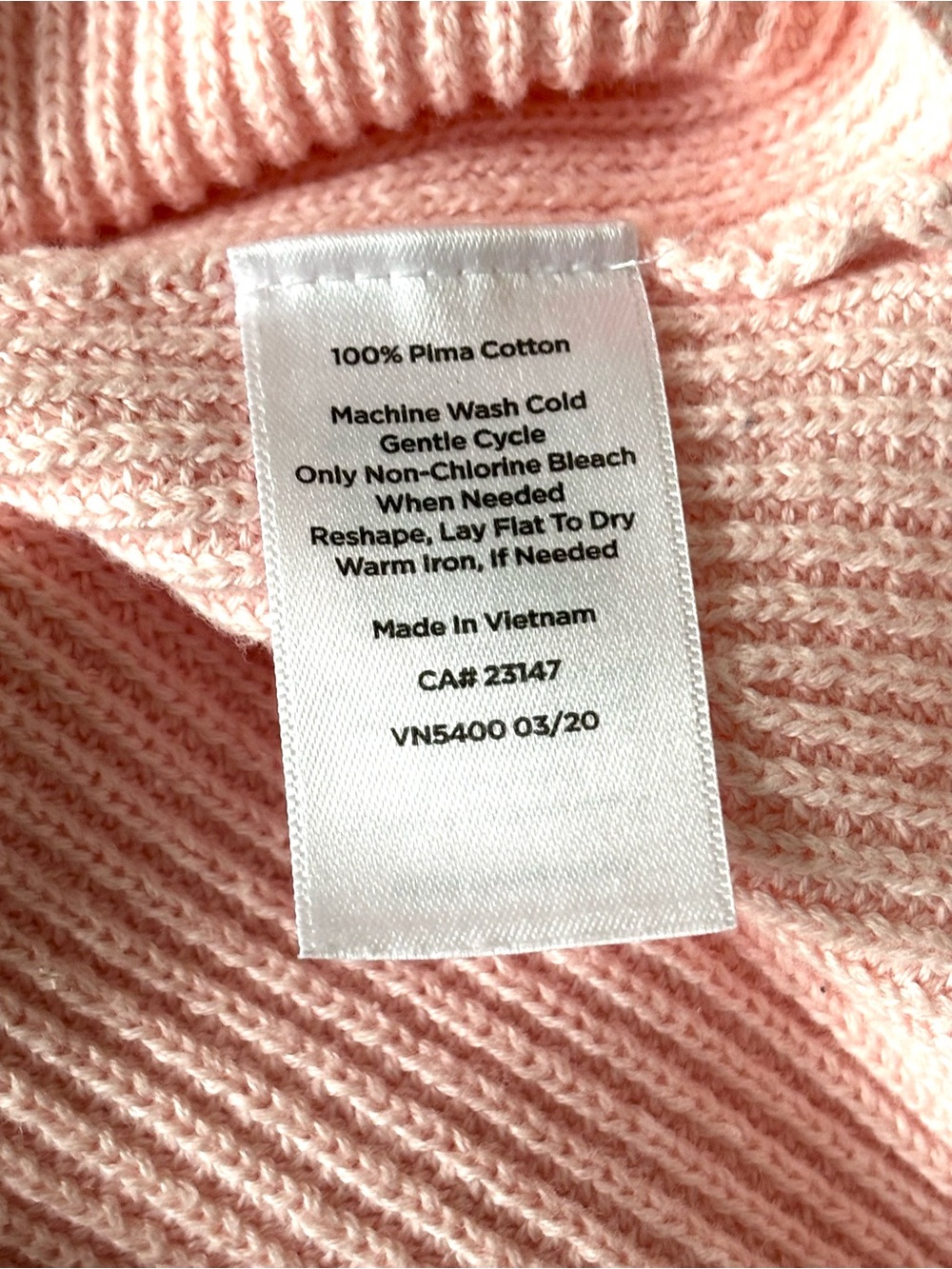 Talbots Pima Sabrina Tipped Sweater Soft Peach Pink Size XP - Picture 5 of 5